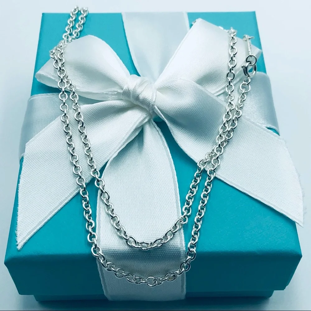 Tiffany & Co. 16” Large Link 3mm Rolo Necklace Chain